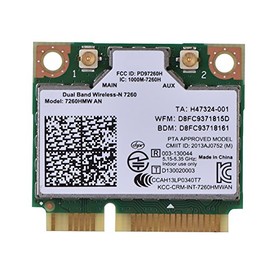 Mugast Tarjeta inalámbrica de Doble Banda, Mini Bluetooth 4.0 2.4G + 5G 7260AN 7260HMW Tarjeta inalámbrica PCI-E para computadora de Escritorio, portátil, máquina de