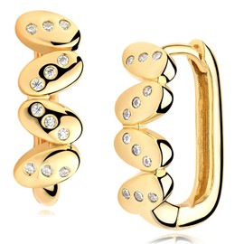 VACRONA Cubic Zirconia Huggie Earrings 14k Gold Plated Tiny Earrings Small Huggie Hoop Earrings Simple Lightweight Hoops Gift for Women