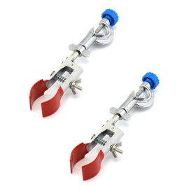 QWORK Lab Clamp, 2 Pack, Cork Lined Prongs, Burette, Flask, Beaker Clamp, Holds Objects up to 1.75" [45mm], Labs Universal Clamp (Rods up to 0.7" Diameter)