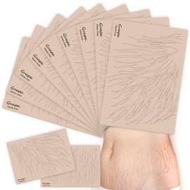 Guapa Pre-Printed Tattoo Practice Skin for Obesity Line & Stretch Mark Camouflage, Dual-Sided Silicone Sheet for Permanent Makeup, 1.5mm Thick. (Pink- 3PCS)