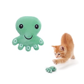 Andiker Cat Catnip Toys, Cat Interactive Toys for Indoor Cats, Soft Plush Cat Chew Toys with Crinkle Paper for Relieve Stress, Reduce Boredom, Teething (Green)