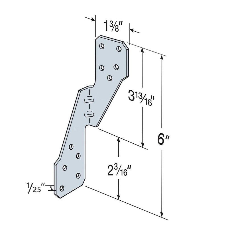 Hurricane Brackets H2.5A 18-Gauge Galvanized Hurricane Tie 25ct Heavy Duty
