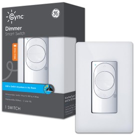GE CYNC Smart Dimmer Light Switch, Wire-Free, Battery-Powered, Bluetooth and Wi-Fi Enabled (1 Pack)