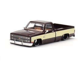 TSMMODEL Diecast Model car in Compatible with Silverado Kaido Vintage Spec V1, Two Tone: Brown & Cream 1/64 (3 inches) Scale, Die-Cast Toy Pickup Truck by Kaido House