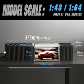 Howarx - Kit de impresión 3D de túnel de viento de computadora para vehículos fundidos a presión a escala 1:43 y 1:64, modelo de simulación de viento (versión contenedor)