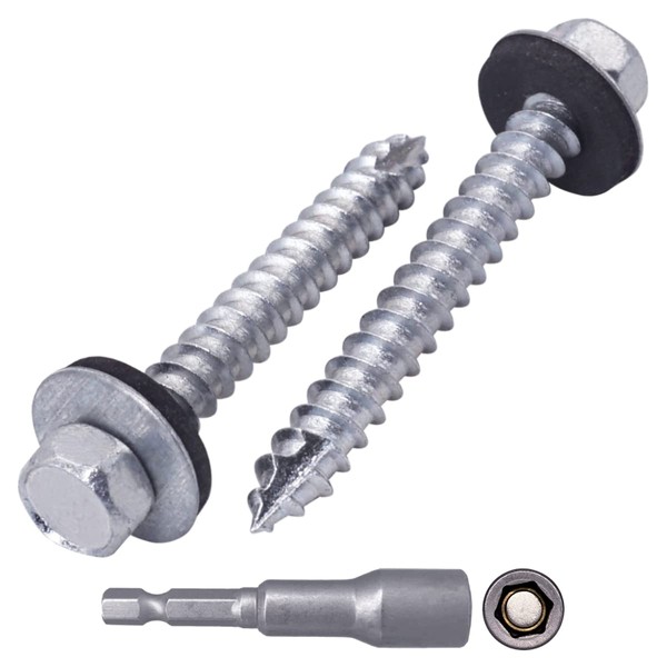 SKIR'CO (20 pcs) Zinc Plated Roofing Screws, 6.5 x 50