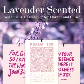 KDHTY Pink Christian Lavender Car Air Freshener 3 Pcs, Cute Girly Religious Bible Verse Cars Scents Air Freshener for Women Girls, Preppy Christian Car Accessories Interior Mirror Decor Hanging