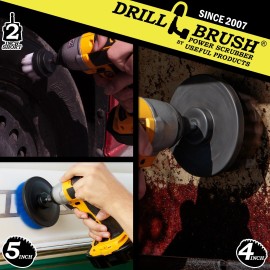 Drillbrush Heavy Duty Drill Brush Attachments for Cleaning Upholstery, Carpet, Automotive