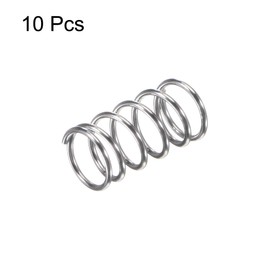 uxcell Compression Spring,304 Stainless Steel,8mm OD,0.8mm Wire Size,9mm Compressed Length,15mm Free Length,11.8N Load Capacity for Home Projects, Silver Tone,10pcs