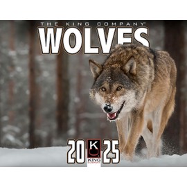 2025 Wolves Wall Calendar 16-Month X-Large Size 14x22, Wolf Calendar by The KING Company-Monster Calendars