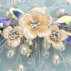 Teyglen Crystal Bridal Hair Clip Wedding Flower Rhinestone Hair Clips