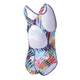 J.E Sterguard Athletic Girls' One Piece Swimsuit Have Lining Prevent Transparency Girls Bathing Suits Pro for Practice and Competition Girls Striped Printing Swimsuits Size 6 1286-4