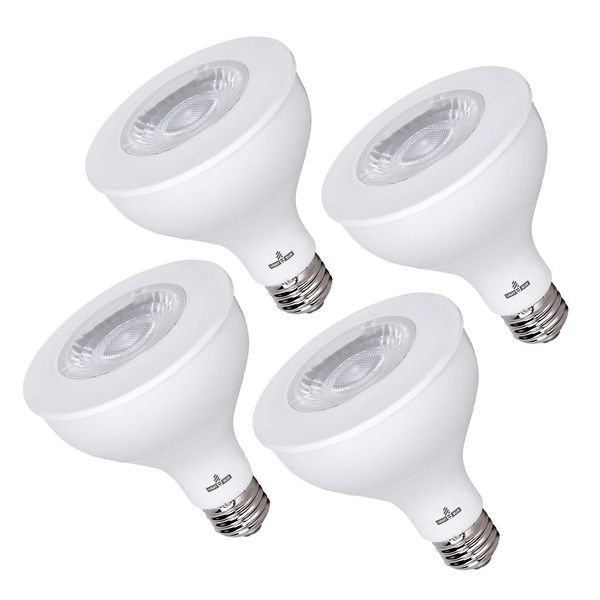 PAR30 LED Dimmable Bulb, 11W Flood Light Bulb, (75W Equivalent) 4000K Cool White, 850-Lumens, E26 Base Resseecd Lights, UL & Energy Star Listed (4-Pack)