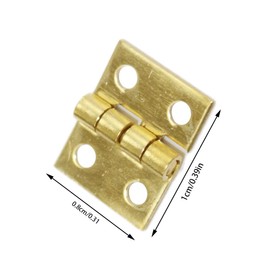 100Pcs Mini Hinges Folding Butt Hinges Cabinet Drawer Butt Hinges Connectors with Brass Tack for Wooden Box Jewelry Chest Box Cabinet DIY Accessories