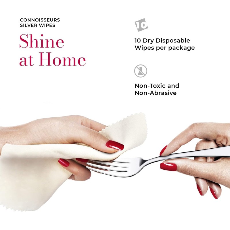 Connoisseurs Silver Cleaner Wipes for Sterling Silver Jewelry and Tableware