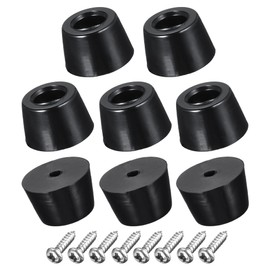 sourcing map 14mm W x 9mm H Round Rubber Bumper Feet, Stainless Steel Screws and Washer for Furniture, Electronics, Non-Slip 8pcs