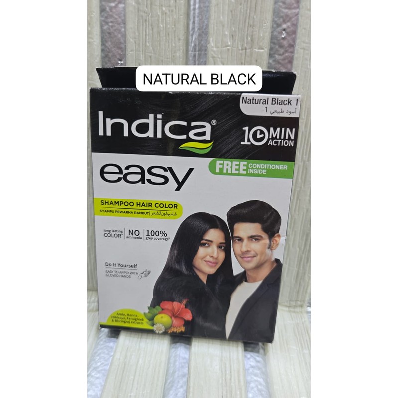 INDICA SHAMPOO HAIR COLOUR DARK BROWN/BURGUNDY/NATURAL BLACK C.F