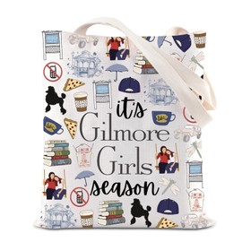 Gilmore TV Show Merchandise Tote Bag Luke’s Coffee Gift Rory Lorelai Lovers Gift It’s Gilmore Girl Season Shoulder Bag For Fans (Gilmore Season Tote)