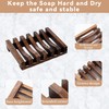 SANTUO 2Pcs Bamboo Soap Dish Hawaii Style Soap Dishes for
