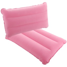 SUTAFOR Inflatable Pillow, Pack of 2, Camping Pillow, Travel Pillow, Lightweight Pillow, Flocking Seat Cushion for Beach, Outdoor, Hiking, 44 x 28 cm, Pink