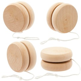 Baker Ross FC849 YoYos Wooden - Pack of 4 JoJos for Children to Paint and Play