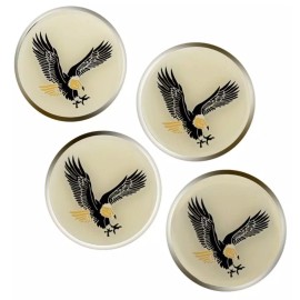 Neutron Motorsports 4- Eagle White Wheel Rim Center Cap Spinner Emblem 1-3/4" / 45MM