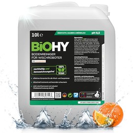 BiOHY Bodenreiniger f√ºr alle Wischroboter mit Orangenduft (10 Liter Kanister) | Schaumarm & Streifenfrei | Reinigungsmittel Konzentrat f√ºr alle B√∂den
