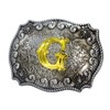 Moranse Golden Initial Letter A to Z Belt Buckle in
