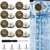 17 Pieces Buttons for Jeans Adjustable Reusable Trouser Tightener (8