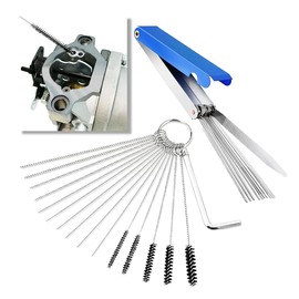 Carburetor Torch Tips Jet Remove Cleaner Made of Stainless Steel, Airbrush Cleaning Kit, 13 Cleaning Set+5 Nylon Brushes+10 Cleaning Needles+1 Throttle Wrench for Motorcycle Welder Carb Cleaner
