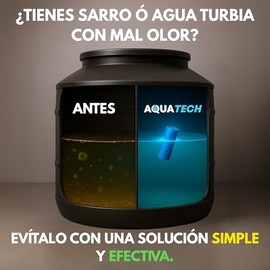 AQUATECH Sistema Antisarro Premium para Tinacos de 500 a 1500 L. 8 Meses Previene formación de Sarro en tinaco y tuberías, ablandador de Agua para tinacos y depósitos.