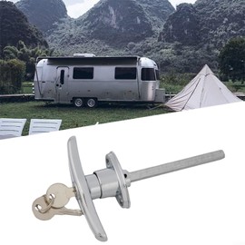 T Handle Lock, Garage Door Locks, T Handle Rear Fixing Tool Box, Garage Door Lock with 2 Keys for Caravan, Garage, Shed, RV