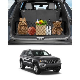 Cargo Net for Jeep Grand Cherokee 2011-2021, Karltys Trunk Net for Grand Cherokee Accessories Envelope Style Netting with Metal Hooks, Highly Elastic Trunk Cargo Organizer and Storage for Cherokee
