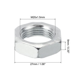 PATIKIL M20 x 1.5 Steel Hex Nuts, Pack of 15, Metric Thread, Galvanised Fittings, Nuts, Screw, Bolts, Mounting Parts for Lamps, Machines, Repair, 9 mm Height