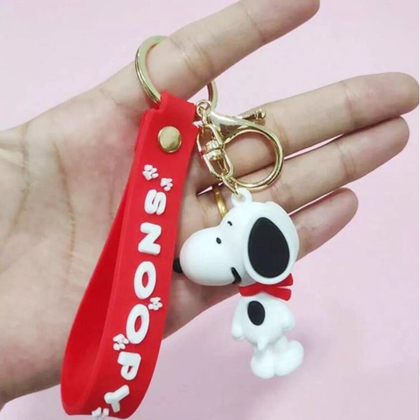 Snoopy New Peanuts SNOOPY Keychain RED SCARF Purse Charm RED