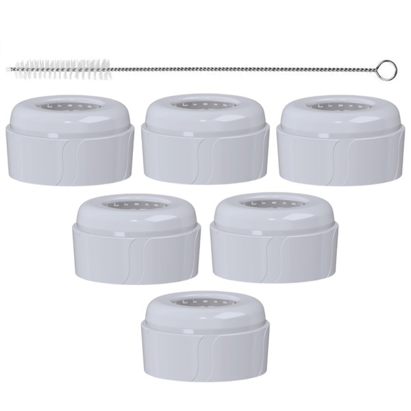 6pcs Replacement Baby Bottle Nipple Ring Collars w/Cleaning Brush for