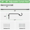 Black Curtain Rod for Windows 28 to 48 inch, 5/8"