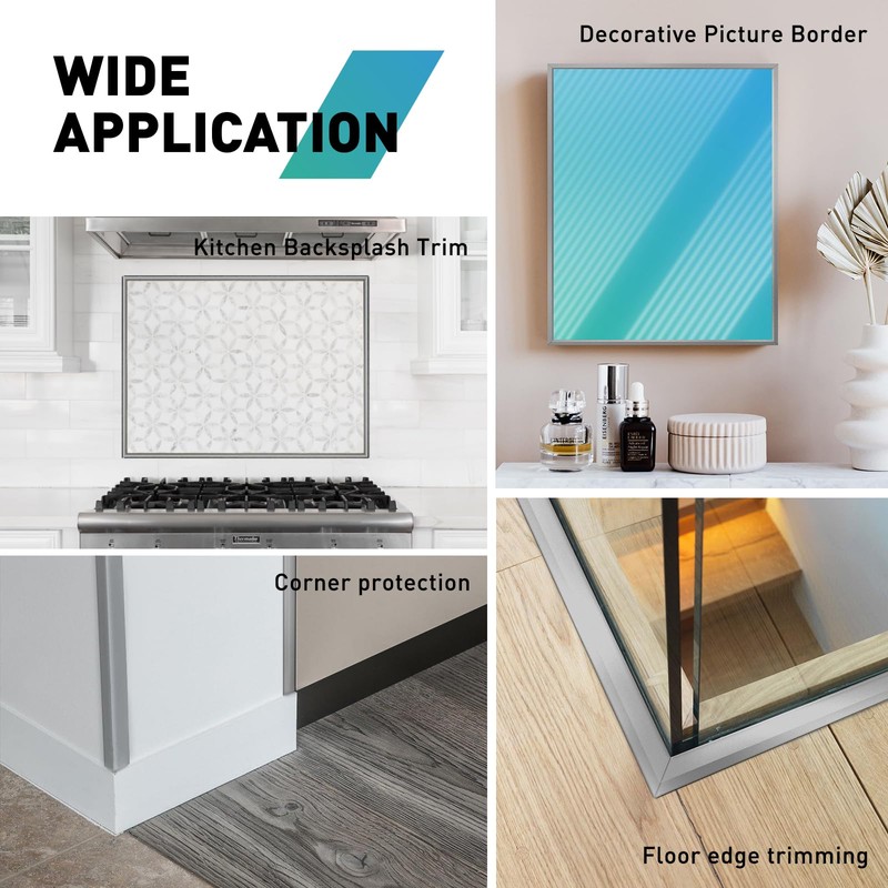 FCSOTSPS 20Pack Tile Edge Trim,12''x0.4'' Peel and Stick Aluminum Backsplash