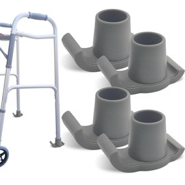 ATAISIA Walker Skis Glides - 4 Pcs, universal medical walker accessories 1 1/8 inch, thickened and wear-resistant walker slides,gray