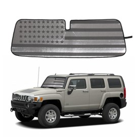 Windshield Sunshade for Hummer H3 2005-2009 Accessories Front Window Sun Shade Foldable Reflective Sun Visor Custom Sunscreen UV Blocker Privacy Protector HeatShield Keeps Your Vehicle Cool (Balck)