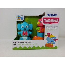 Toomies E72727 Build Mix & Match Elephant and Parrot Friend Flappee Stackees Toy