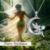 URONE Fairy Necklace 925 Sterling Silver Fairy Elf Moon Pendant
