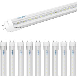 LUMINOSUM T8 LED Tube Light Bulbs 4 Foot 20W 40W Equivalent, 4000K Natural White 2000LM, T8 T10 T12 Fluorescent Replacement, Dual-end Powered Ballast Bypass, Clear Cover ETL Listed for Shop, 10-Pack