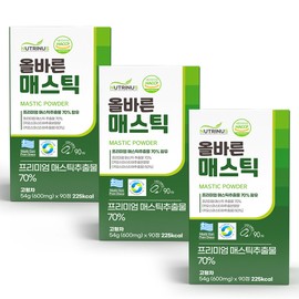 Nutrinus Mastic Mastic Gum Stomach Health Benefits 3 tablets / 뉴트리너스 매스틱 매스틱검 위건강 효능 정 알약 3통