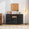 LYNCOHOME Black Dresser with Power Outlets and LED Lights, 43"