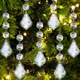 Jishi - Paquete de 30 adornos de ángel para árbol de Navidad, adornos colgantes de acrílico con ángeles de cristal, decoración religiosa cristiana para el hogar, fiestas de bodas y cumpleaños