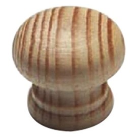 Merriway BH00419 (10 Pcs) Unlacquered Pine Wooden Cupboard Door/Drawer Knobs Drilled for Woodscrew Dowel Screw, 35 mm (1.3/8 Inch) - Pack of 10 Pieces