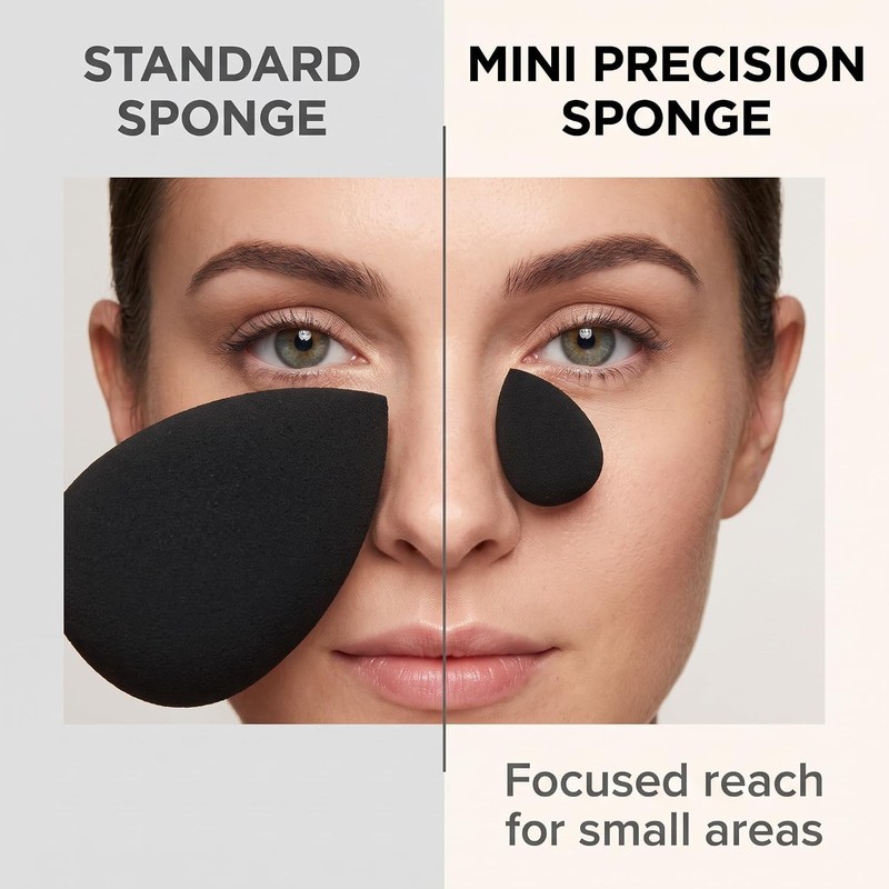 12 PCS Mini Makeup Sponge, Black Small Beauty Sponge Blender
