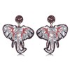 Game Day Glittered Elephant Dangle Earrings Alabama College Football Sports