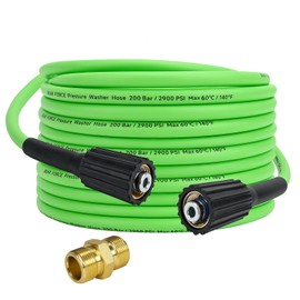 Super Flexible Pressure Washer Hose M22 Brass Fitting 32ft 1/4" 2900PSI, Kink Resistant Extension Hose,Power Washer Hose Replacement for Ryobi, Troy Bilt, Greenworks, CRAFTSMAN Most Brand Power Washer